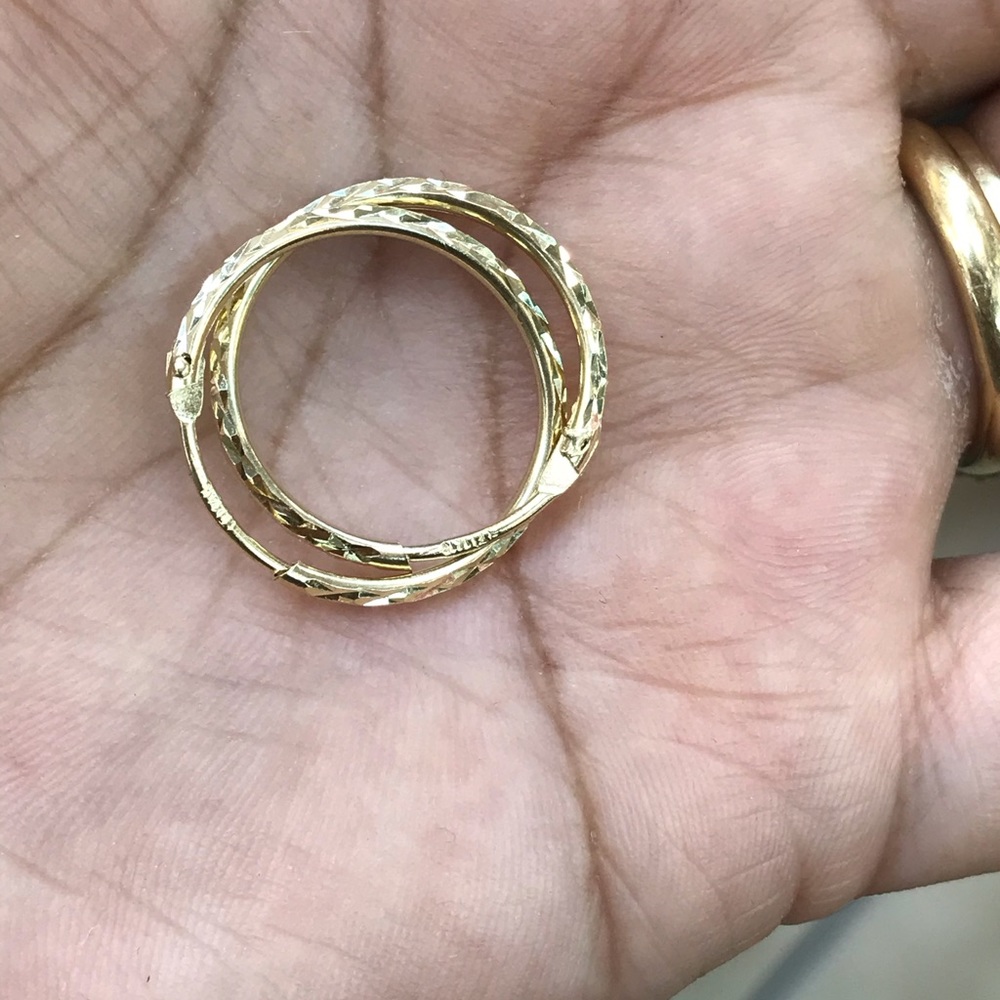 Endless Tube Hoops 14k Yellow Italian Solid Gold